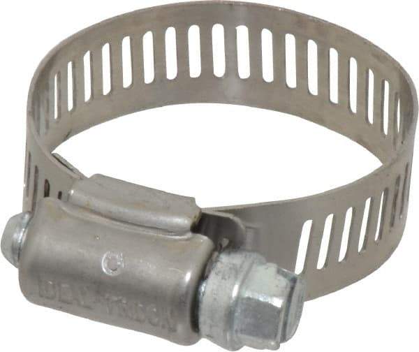 IDEAL TRIDON - SAE Size 16, 11/16 to 1-1/2" Diam, Stainless Steel Worm Drive Clamp - 1/2" Wide, Material Grade 201, Series 611 - USA Tool & Supply