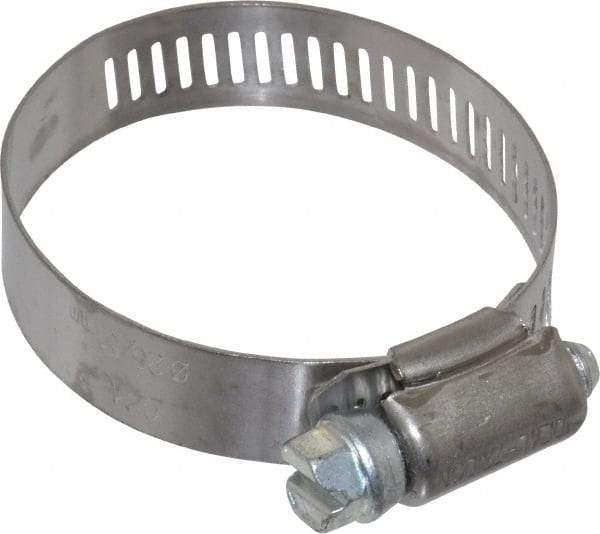 IDEAL TRIDON - SAE Size 24, 1-1/16 to 2" Diam, Stainless Steel Worm Drive Clamp - 1/2" Wide, Material Grade 201, Series 611 - USA Tool & Supply