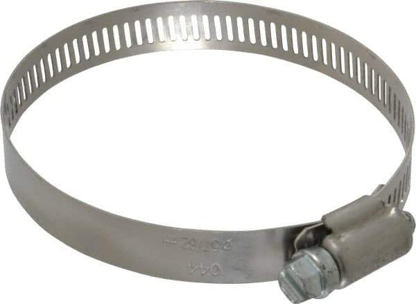 IDEAL TRIDON - SAE Size 44, 2-5/16 to 3-1/4" Diam, Stainless Steel Worm Drive Clamp - 1/2" Wide, Material Grade 201, Series 611 - USA Tool & Supply