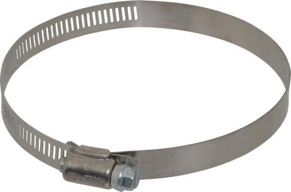 IDEAL TRIDON - SAE Size 64, 2-1/2 to 4-1/2" Diam, Stainless Steel Worm Drive Clamp - 1/2" Wide, Material Grade 201, Series 611 - USA Tool & Supply