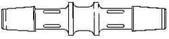 Made in USA - 5/8" Barb, Polypropylene Single Barbed Tube Splicer - White - USA Tool & Supply