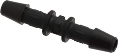 Made in USA - 3/16" Barb, Nylon Single Barbed Tube Splicer - Black - USA Tool & Supply