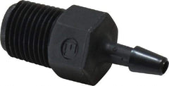 Made in USA - 1/8" Barb, 1/8, Nylon Single Barbed Tube Adapter - Black, Male - USA Tool & Supply