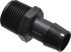 Made in USA - 3/4" Barb, 3/4, Nylon Single Barbed Tube Adapter - Black, Male - USA Tool & Supply