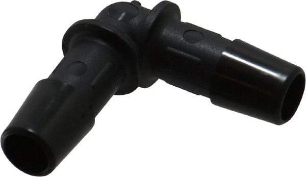 Made in USA - 3/8" Barb, Nylon Single Barbed Tube Elbow - Black - USA Tool & Supply