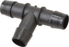 Made in USA - 3/4" Barb, Nylon Single Barbed Tube Tee - Black - USA Tool & Supply