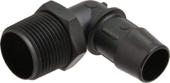 Made in USA - 3/4" Barb, 3/4, Nylon Single Barbed Tube Elbow - Black, Male - USA Tool & Supply