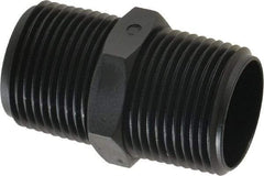 Made in USA - 3/4 NPT Nylon Threaded Tube Fitting - Black - USA Tool & Supply