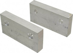 Gibraltar - 6" Wide x 3" High x 1" Thick, Flat/No Step Vise Jaw - Soft, Aluminum, Fixed Jaw, Compatible with 6" Vises - USA Tool & Supply