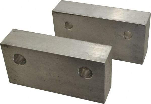 Gibraltar - 6" Wide x 3" High x 1-1/2" Thick, Flat/No Step Vise Jaw - Soft, Aluminum, Fixed Jaw, Compatible with 6" Vises - USA Tool & Supply