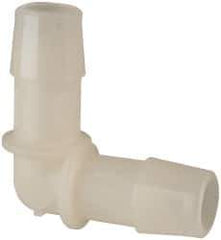 Made in USA - 1/2" Barb, Nylon Single Barbed Tube Elbow - Natural - USA Tool & Supply