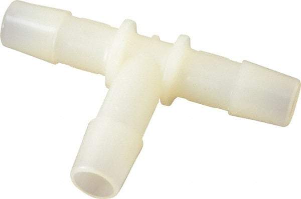 Made in USA - 3/8" Barb, Nylon Single Barbed Tube Tee - Natural - USA Tool & Supply