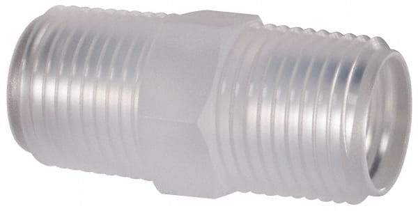 Made in USA - 3/8 NPT Polypropylene Threaded Tube Fitting - Natural - USA Tool & Supply