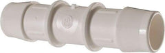 Made in USA - 3/4" Barb, Polypropylene Single Barbed Tube Splicer - White - USA Tool & Supply