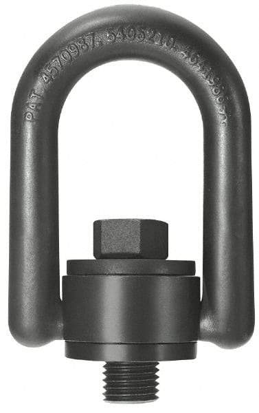 American Drill Bushing - 15,000 Lbs. Load Capacity, 6.75 Inch Wide x 9.22 Inch High, Heavy Duty Road Plate - 1 - 1/4-7 Thread Size, 2 Inch Radius, 1-1/4 Inch Bail Diameter, 3.88 Inch Flange Diameter, 3.74 Inch Max Bail Opening, 470 Ft./Lbs. Torque Load - USA Tool & Supply