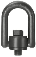 American Drill Bushing - 15,000 Lbs. Load Capacity, 6.75 Inch Wide x 9.22 Inch High, Heavy Duty Road Plate - 1-1/2 - 6 Thread Size, 2 Inch Radius, 1-1/4 Inch Bail Diameter, 3.88 Inch Flange Diameter, 3.74 Inch Max Bail Opening, 470 Ft./Lbs. Torque Load - USA Tool & Supply