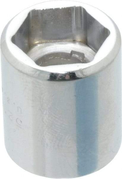 Proto - 1/2", 3/8" Drive, Standard Hand Socket - 6 Points, 7/8" OAL, Chrome Finish - USA Tool & Supply