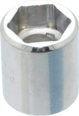 Proto - 1/2", 3/8" Drive, Standard Hand Socket - 6 Points, 7/8" OAL, Chrome Finish - USA Tool & Supply