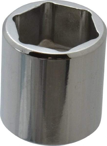 Proto - 5/8", 3/8" Drive, Standard Hand Socket - 6 Points, 15/16" OAL, Chrome Finish - USA Tool & Supply