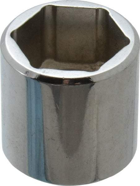 Proto - 11/16", 3/8" Drive, Standard Hand Socket - 6 Points, 15/16" OAL, Chrome Finish - USA Tool & Supply