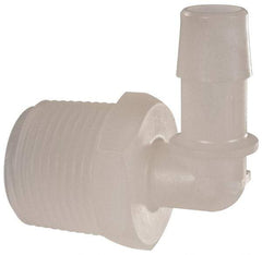 Made in USA - 3/8" Barb, 3/8, Kynar Single Barbed Tube Branch Tee - Natural, Male - USA Tool & Supply