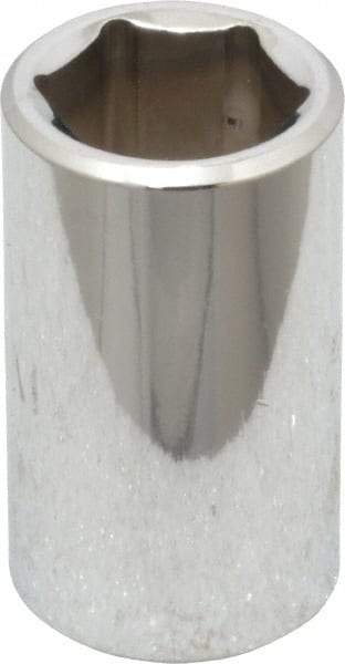 Proto - 1/2" Drive, Standard Hand Socket - 6 Points, 1-1/2" OAL, Chrome Finish - USA Tool & Supply