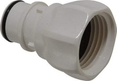 CPC Colder Products - 3/8" Nominal Flow, 3/4 NHR Thread, Female, Inline Threaded-Male Plug - 125 Max psi, -40 to 280°F, Polysulfone Coupling, EPDM O-Ring - USA Tool & Supply