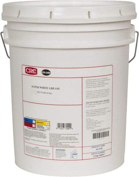 CRC - 35 Lb Pail Lithium General Purpose Grease - White, 300°F Max Temp, NLGIG 1-1/2, - USA Tool & Supply