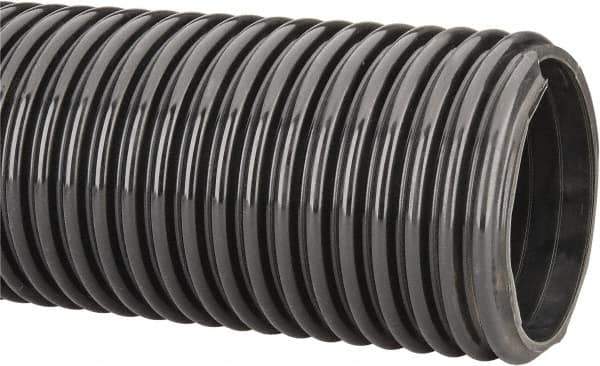 Kuriyama of America - 6" ID x 6.81" OD, 30 Max psi, 28 In. Hg, Dry Material Handling & Transfer Hose - Polyurethane, 12" Bend Radius, 100' Coil Length, Black - USA Tool & Supply