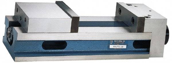 Kurt - 6" Jaw Width, 14" Jaw Opening Capacity, Horizontal Stationary Machine Vise - Manual Operation, 6,877 Lb Capacity, 1 Station, 24.51" Long x 4.86" High x 1-31/64" Deep, 1.735" Jaw Height, 80,000 psi Max Clamp Force, Ductile Iron - USA Tool & Supply