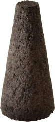 Norton - Type 17, 1-1/2" Max Diam, 3" Head Thickness, 24 Grit Square Tip Cone - Aluminum Oxide, Very Coarse Grade, 3/8-24 Shank Thread - USA Tool & Supply