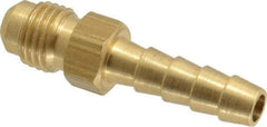 Dixon Valve & Coupling - 7/16 UNF Thread Hose Barb x Male 45° SAE Connector - 1/4" ID Hose x 1/4" OD Hose, Brass - USA Tool & Supply