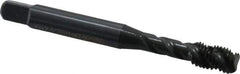 OSG - 1/4-28 UNF 3 Flute 3B Bottoming Spiral Flute Tap - Vanadium High Speed Steel, Oxide Finish, 2-1/2" OAL, Right Hand Flute, Right Hand Thread, H3 - Exact Industrial Supply