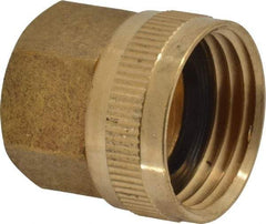 Cerro - 1/2 FPT & 3/4 FGHT Garden Hose Fitting - Brass, Female Hose to Female Pipe Swivel Connector - USA Tool & Supply