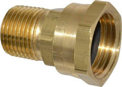 Dixon Valve & Coupling - 1/2 NPTF & 3/4 NH Garden Hose Fitting - Brass, Female Hose to Male Pipe Swivel Connector - USA Tool & Supply