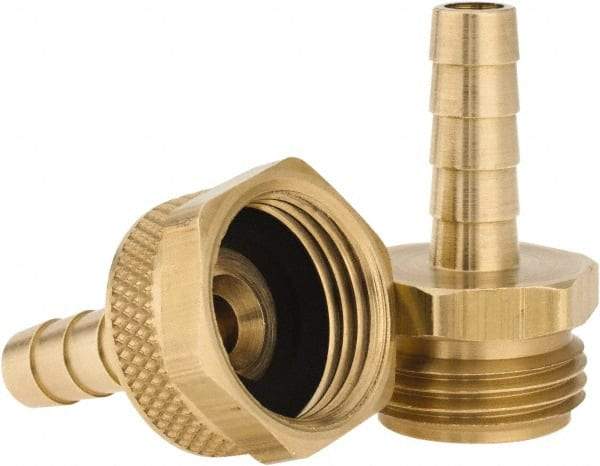 Dixon Valve & Coupling - 3/4 NH Garden Hose Fitting - Brass, Standard Shank Male/Female Set Connector - USA Tool & Supply