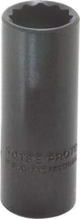 Proto - 9/16", 3/8" Drive, Deep Hand Socket - 12 Points, 2-1/8" OAL, Alloy Steel, Black Finish - USA Tool & Supply
