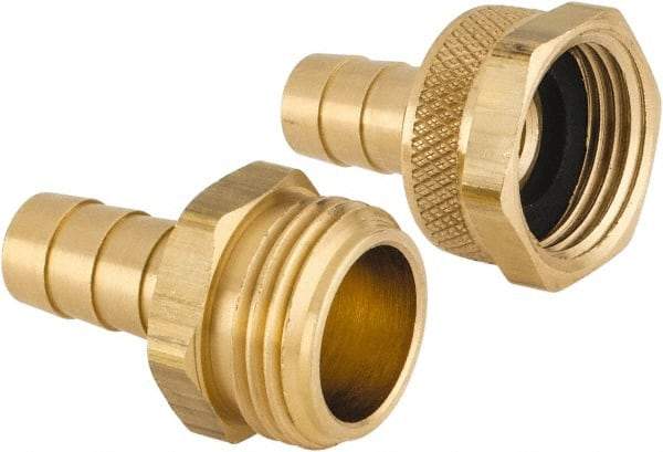 Dixon Valve & Coupling - 3/4 NH Garden Hose Fitting - Brass, Short Shank Male/Female Set Connector - USA Tool & Supply