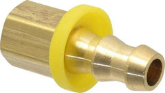 Cerro - 3/8" ID 1/4 NPTF Barbed Push On Female Connector - Brass - USA Tool & Supply