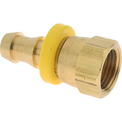 CerroBrass - 3/8" ID 5/8 UNF Barbed Push On Female Connector - USA Tool & Supply