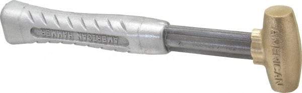 American Hammer - 1 Lb Head 1" Face Brass Head Hammer - 11-1/2" OAL, Aluminum Handle - USA Tool & Supply