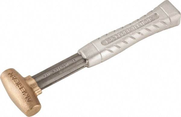 American Hammer - 1 Lb Head 1" Face Bronze Head Hammer - 11-1/2" OAL, Aluminum Handle - USA Tool & Supply