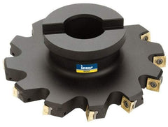 Iscar - Shell Mount B Connection, 0.37" Cutting Width, 1.41" Depth of Cut, 5" Cutter Diam, 1-1/4" Hole Diam, 12 Tooth Indexable Slotting Cutter - FSB Toolholder, Q/X/SPMT 100408PDTN Insert - USA Tool & Supply