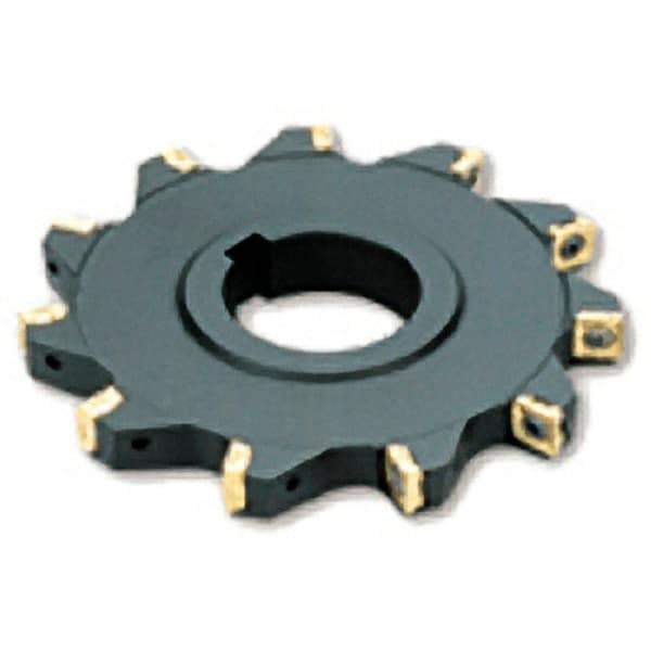 Iscar - Arbor Hole Connection, 0.37" Cutting Width, 1-1/8" Depth of Cut, 4" Cutter Diam, 1-3/4" Hole Diam, 9 Tooth Indexable Slotting Cutter - SSB Toolholder, QPMT 100408PDTN Insert - USA Tool & Supply