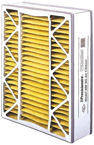 Made in USA - 16" Noml Height x 25" Noml Width x 5" Noml Depth, 35 to 45% Capture Efficiency, Wire-Backed Pleated Air Filter - MERV 8, Cotton/Polyester, Integrated Beverage Board Frame, 300 Max FPM, 833 CFM, For Honeywell 203719 - USA Tool & Supply