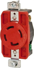Cooper Wiring Devices - 250 VAC, 30 Amp, L15-30R NEMA, Isolated Ground Receptacle - 3 Poles, 4 Wire, Female End, Orange - USA Tool & Supply