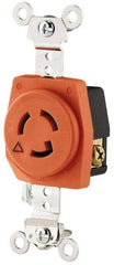 Cooper Wiring Devices - 125 VAC, 15 Amp, L15-15R NEMA, Isolated Ground Receptacle - 2 Poles, 3 Wire, Female End, Orange - USA Tool & Supply