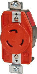 Cooper Wiring Devices - 125 VAC, 20 Amp, L5-20R NEMA, Isolated Ground Receptacle - 2 Poles, 3 Wire, Female End, Orange - USA Tool & Supply