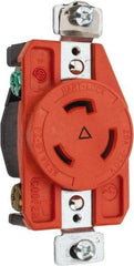 Cooper Wiring Devices - 250 VAC, 20 Amp, L6-20R NEMA, Isolated Ground Receptacle - 2 Poles, 3 Wire, Female End, Orange - USA Tool & Supply