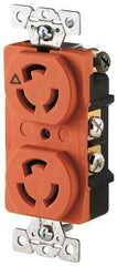 Cooper Wiring Devices - 125 VAC, 15 Amp, L5-15R NEMA, Isolated Ground Receptacle - 2 Poles, 3 Wire, Female End, Orange - USA Tool & Supply